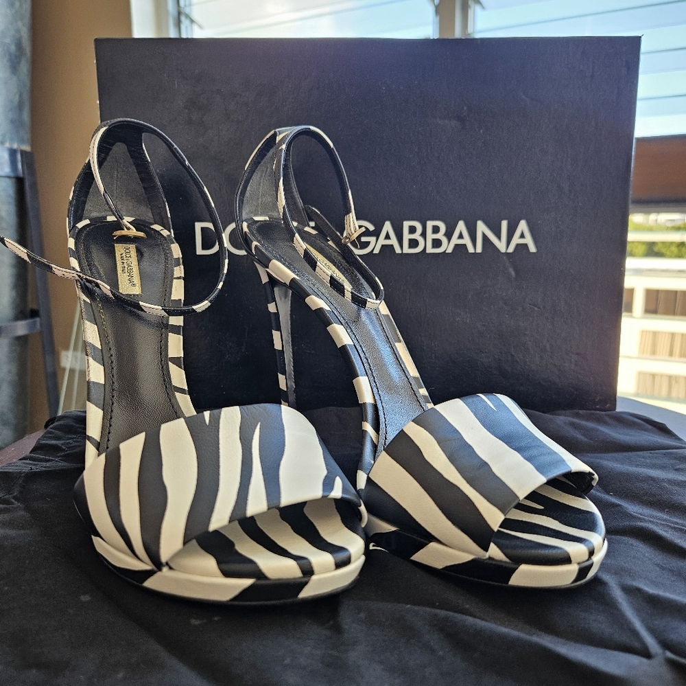 Dolce and Gabbana zebra heels